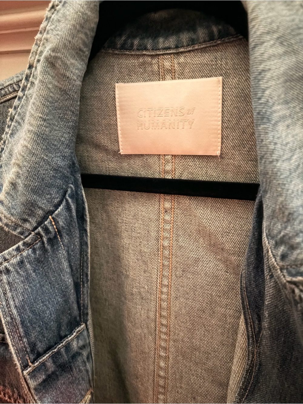 Citizens Of Humanity Light Blue Denim Jacket with Center Seam - Picture 3 of 5